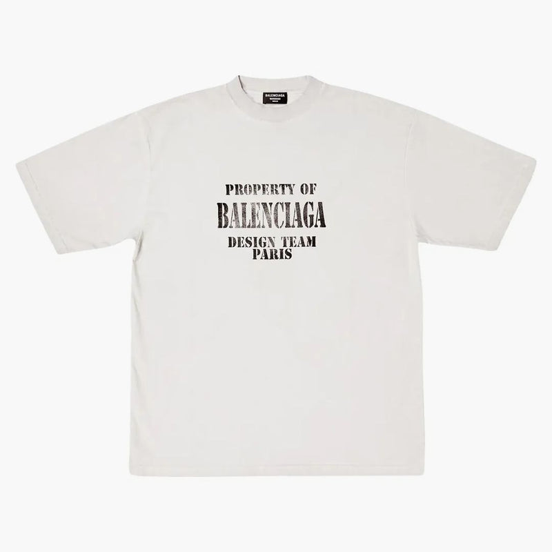 Balenciaga Propiedad Gran Fit Camiseta Vintage White/Black