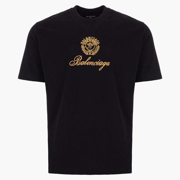 Balenciaga Qixi Crest Medium Fit Camiseta Negro