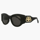 Gafas de sol de acetato de marco redondo Balenciaga Negro/Gris (BB0070S-30008288-006)