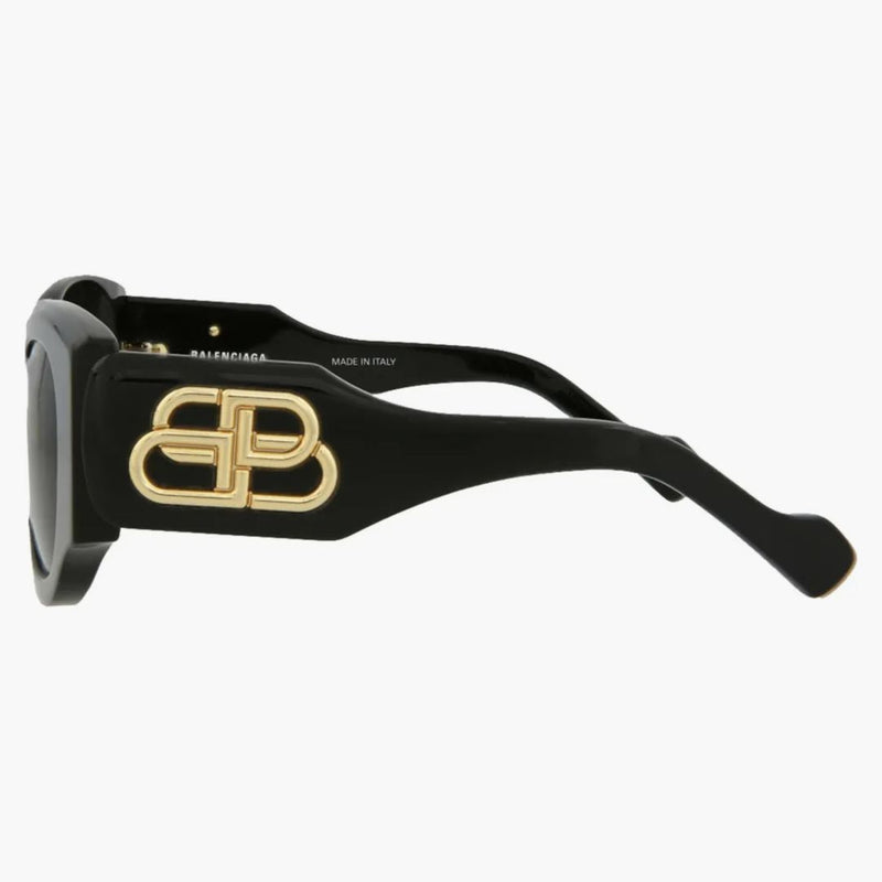 Balenciaga kulatý rám acetát sluneční brýle černá/šedá (BB0070S-30008288-006)