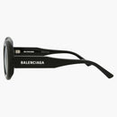 Balenciaga rund ramacetat solglasögon svart/grå (BB0074S-30008394-001-00011)