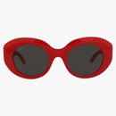 Gafas de sol ovales redondas de Balenciaga rojo/gris (BB0235S-30013502-003)
