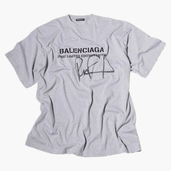 Balenciaga RuPaul Camiseta de gran tamaño Heather Gray/Negro