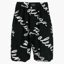Balenciaga scribble logo Bermuda shorts black