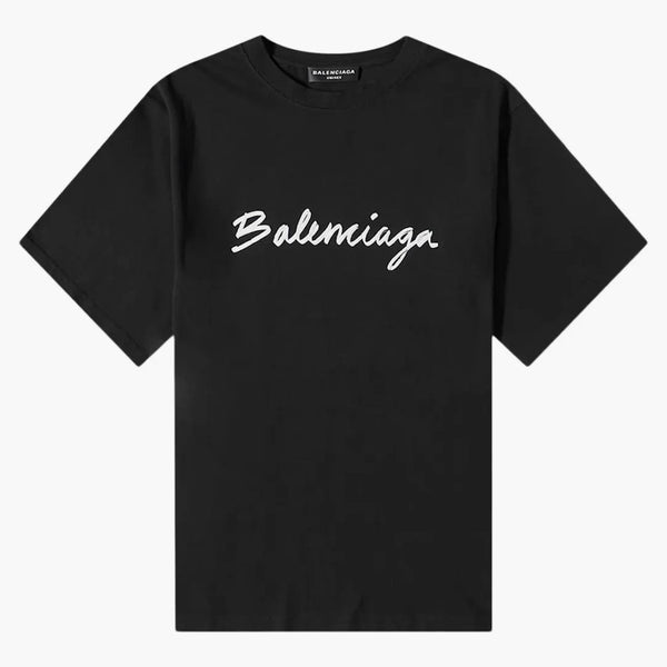 Camiseta de logotipo de Balenciaga Script Black/White