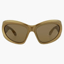 Balenciaga Shield Sunglasses Gold/Brown (BB0228S-30013403-004)
