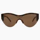 Balenciaga Shield/Wrap frame Acetate Sunglasses Havana/Havana/Brown (BB0004S-30006541-007)