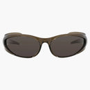 Balenciaga Shield Wrap Gafas de sol marrón/marrón/gris (BB0253S-3001396-002)