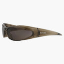 Balenciaga Shield Wrap Gafas de sol marrón/marrón/gris (BB0253S-3001396-002)