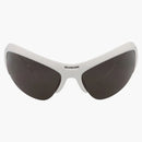 Balenciaga Shield Wrap Gafas de sol blanca/plateada/gris (BB0232S-30013513-003)
