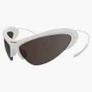 Balenciaga Shield Wrap Gafas de sol blanca/plateada/gris (BB0232S-30013513-003)