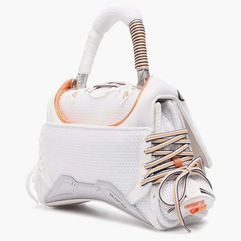 Balenciaga sneakerhead top handle small white/orange