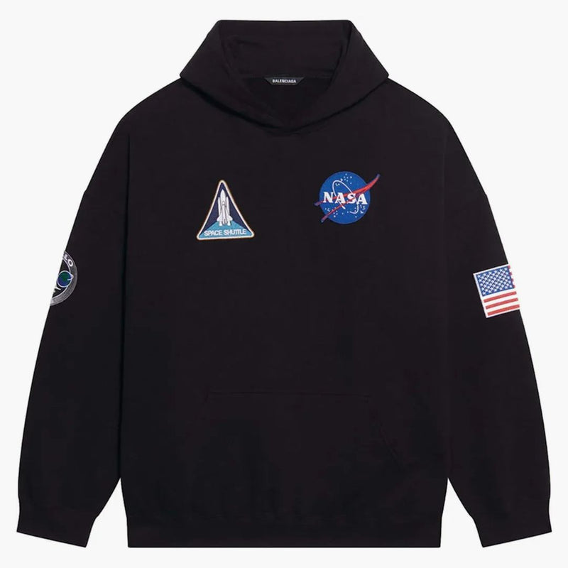 Balenciaga Space Nasa Logo Hoodie Black
