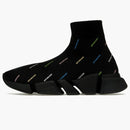 Balenciaga Speed ​​2.0 Allover Logo Recycled Knit Black Multicolor