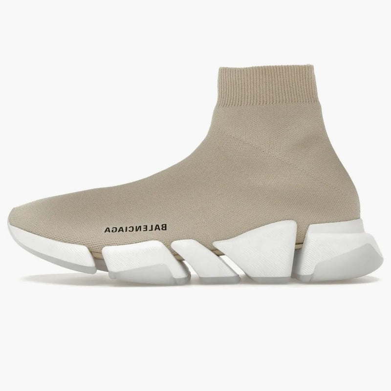 Balenciaga Speed ​​2.0 återvunnet ensam transparent ensam beige