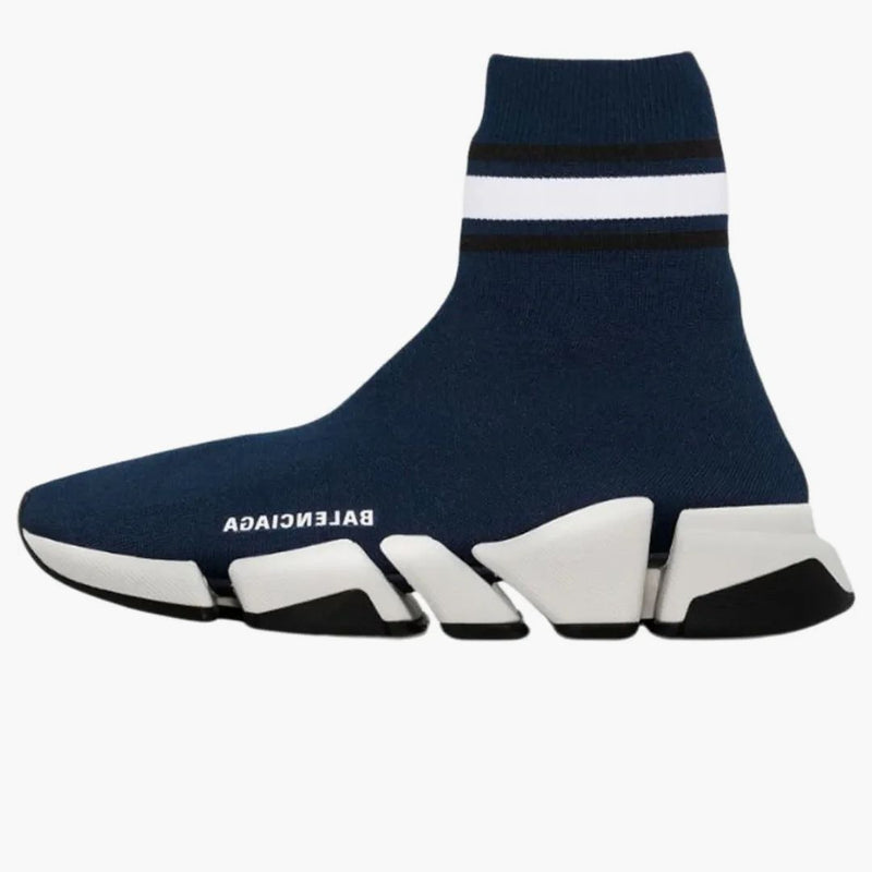 Balenciaga Speed ​​2.0 Striped Navy Blue Black White (Women's)