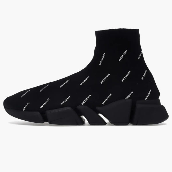 Balenciaga speed trainer 2.0 all over logo black white
