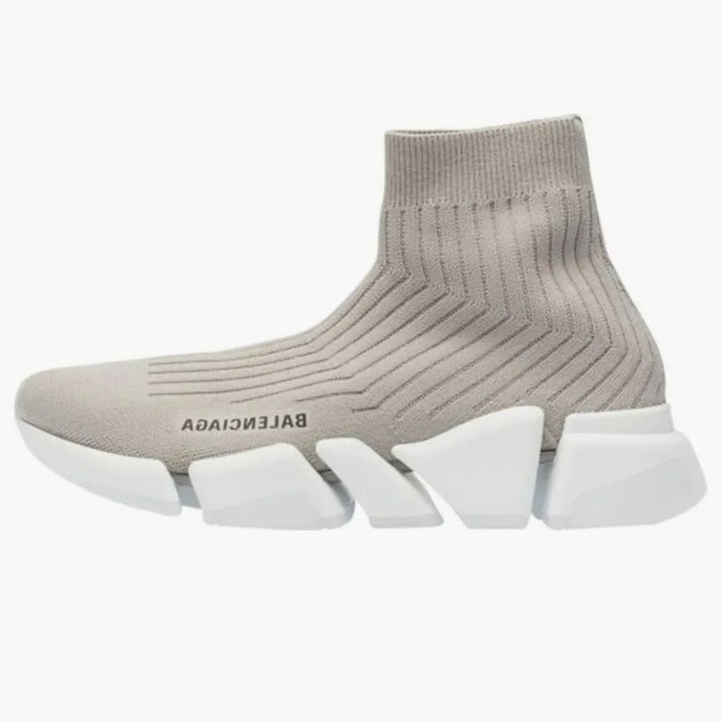 Balenciaga Speed Trainer Rib-knit Light Gray (women's)