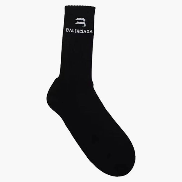 Balenciaga Sporty B Logo ponožky černé/bílé