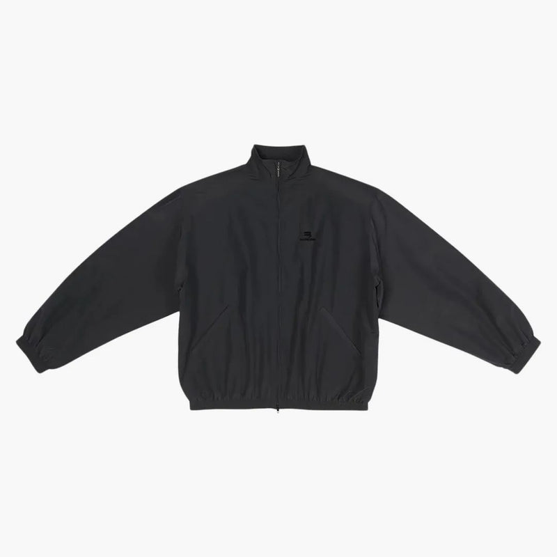 Balenciaga Sporty B överdimensionerad spårdräkt Nylonjacka svart/svart logotyp