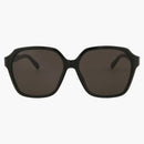 Balenciaga Square Rectangle Sunglasses Black/Black/Gray (BB0153SA-30011226-001)