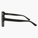 Balenciaga Square Rectangle Sunglasses Black/Black/Gray (BB0153SA-30011226-001)