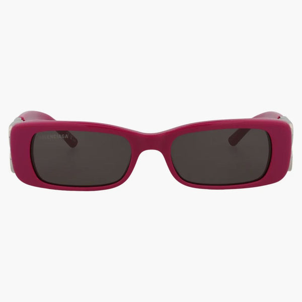 Balenciaga Square Rectangle Sunglesses Fuchsia/Silver/Grey (BB0096S-3000871-016)