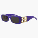 Balenciaga Square Rectangle Sunglasses Violet/Gold/Gray (BB0096S-3000871-004)