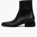 Balenciaga Square Toe Leather Ankle Boot Black