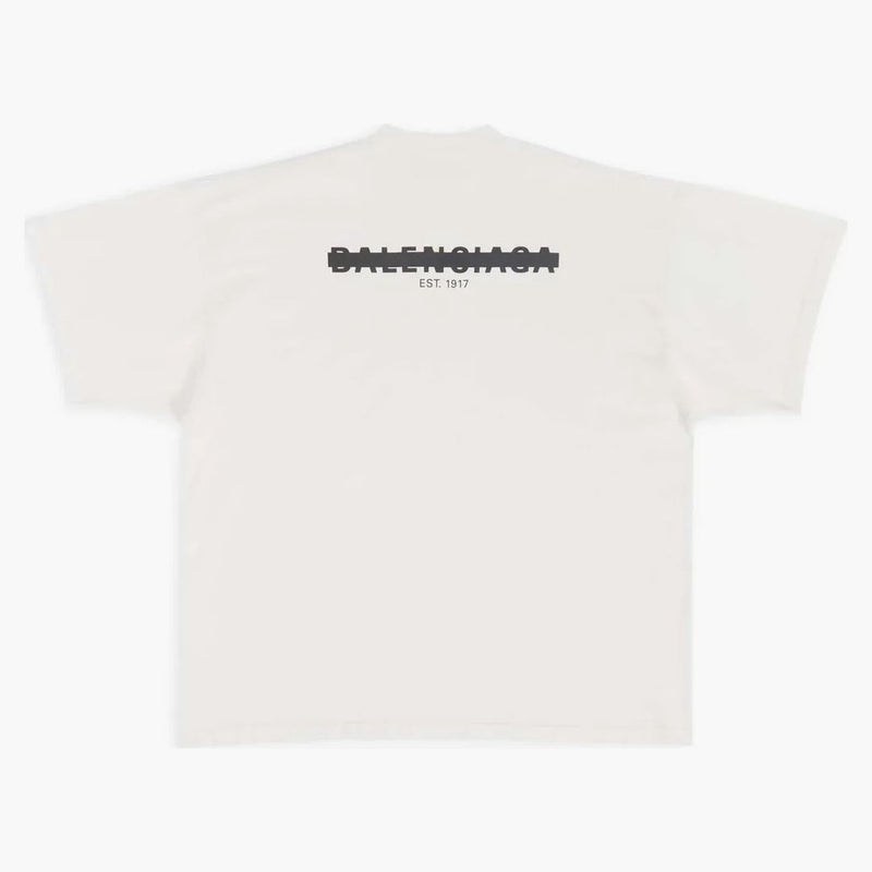 Balenciaga Strike 1917 Camiseta de gran tamaño fuera de color blanco