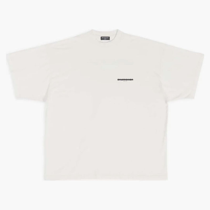 Balenciaga Strike 1917 Camiseta de gran tamaño fuera de color blanco