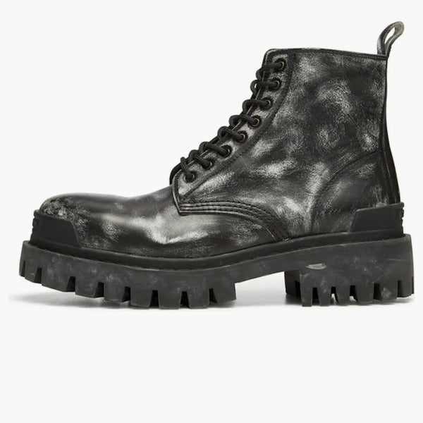 Balenciaga Strike Ankle Boots Black Leather