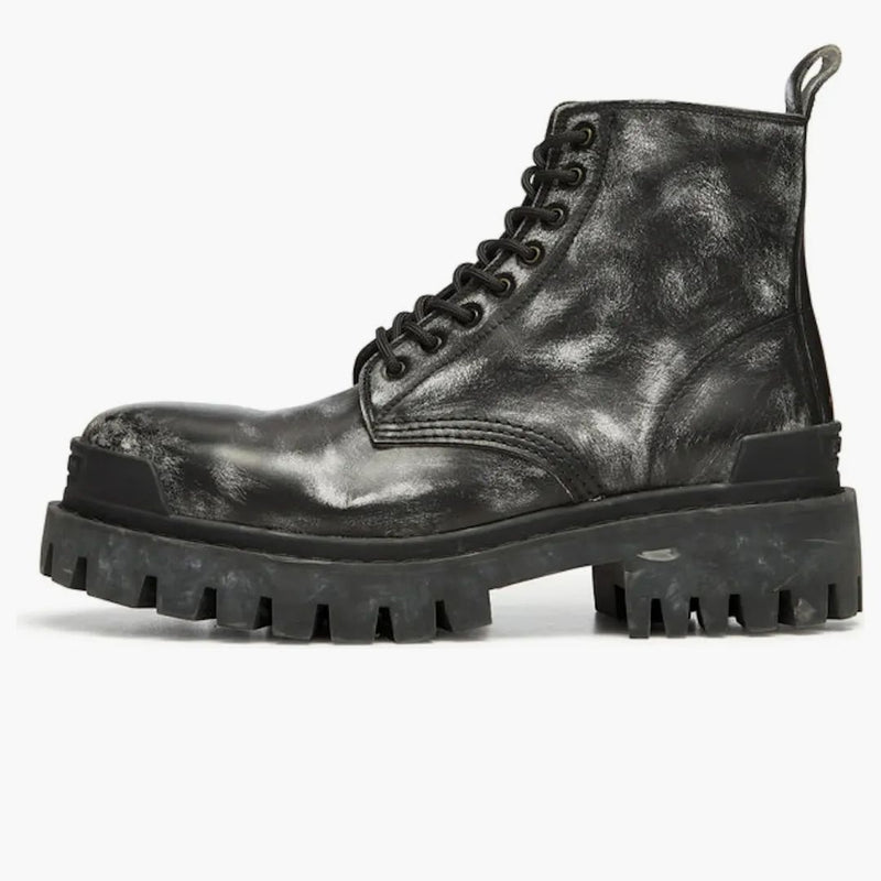 Balenciaga Strike Ankle Boots Black Leather