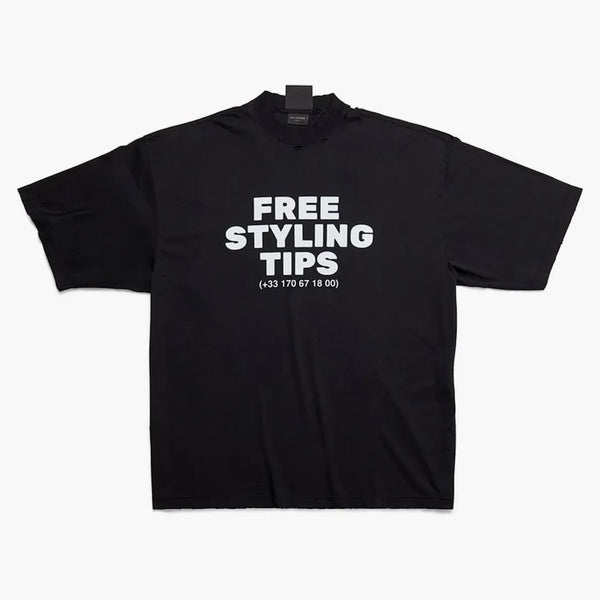 Balenciaga Styling Hotly Line Large Fit Camiseta Black Diseño