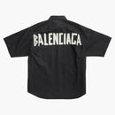 Balenciaga Tape Type Short Sleeve Shirt Black White