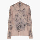 Balenciaga Beige de luz de malla de tatuaje de tatuaje