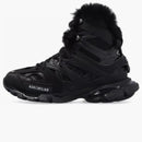 Balenciaga Track Hike Boots Faux Fur Black