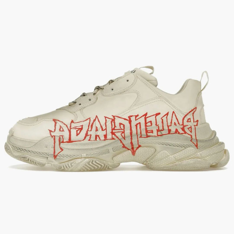 Balenciaga Triple S Diy Metal White Red