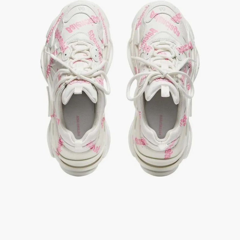 Balenciaga Triple S Logotype Trainers White Pink