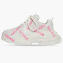 Balenciaga Triple S Logotype Trainers White Pink