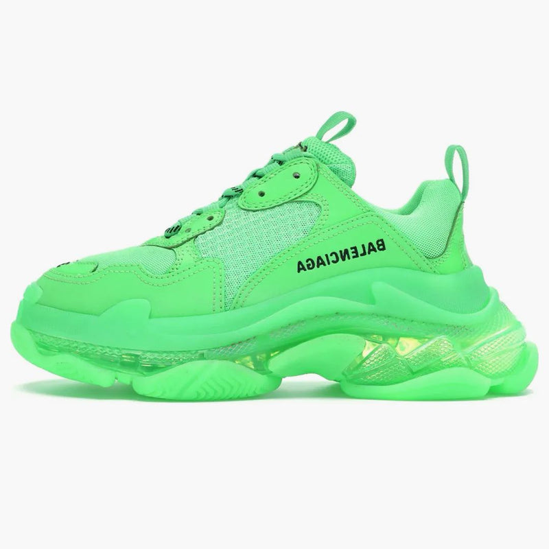 Balenciaga Triple S neon Green Clear Sole (Women's)