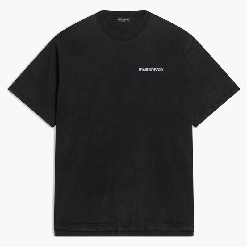 Balenciaga Turn Slit Camiseta Negra