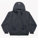 Balenciaga Unity Sports Icon Incognito Zip-Up Hoodie de gran tamaño azul oscuro/blanco