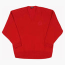 Balenciaga V Neck Logo Knitwear Red