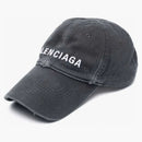 Balenciaga Washed Out Baseball Cap Dark Gray