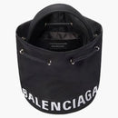 Balenciaga Wheel Drawstring Bucket Bag Extra Small Black