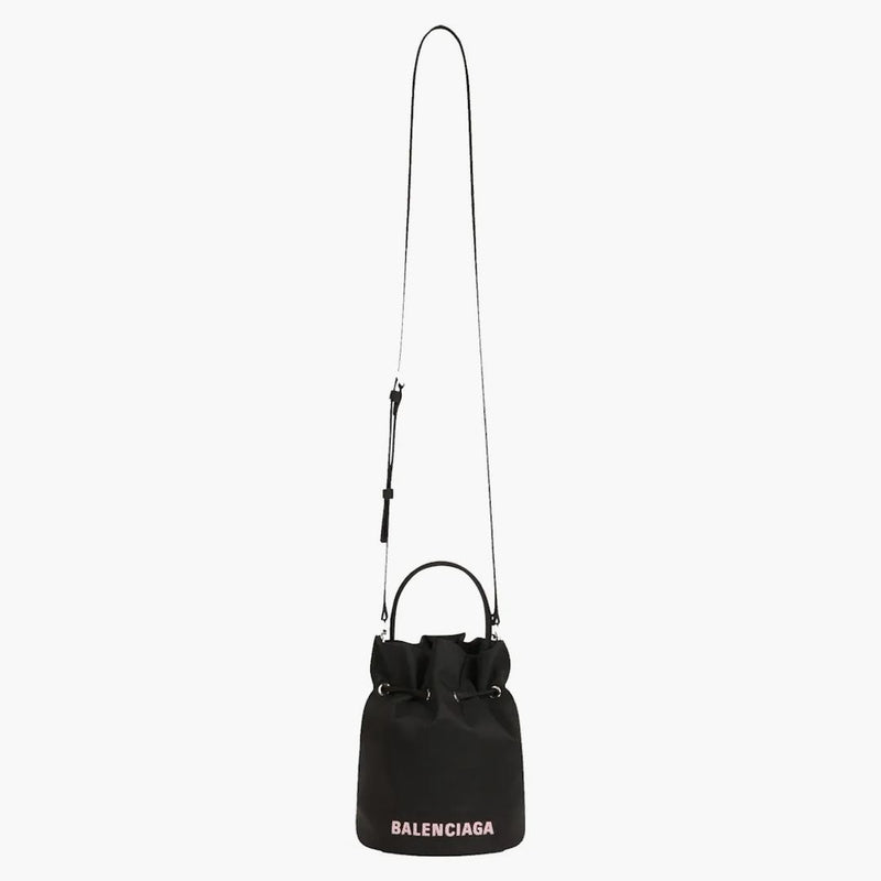 Balenciaga Wheel XS Drawstring Bucket Bag Black