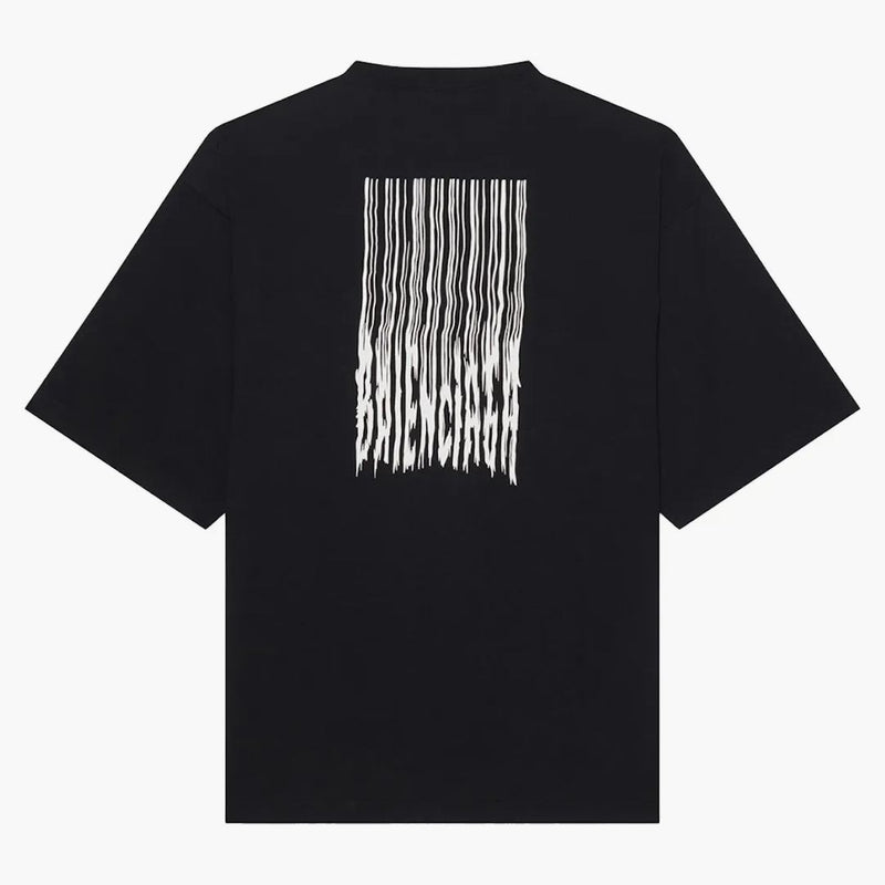 Camiseta de código de barras de Balenciaga Wide Fit Negro