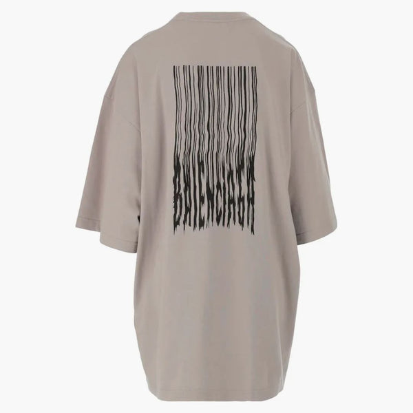 Camiseta de código de barras de Balenciaga Wide Fit Gris