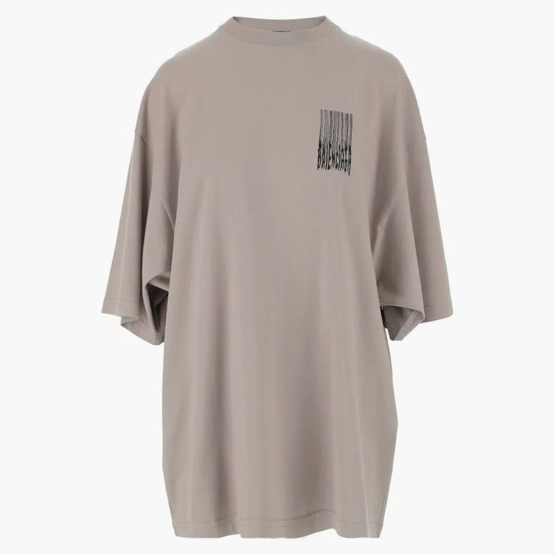Camiseta de código de barras de Balenciaga Wide Fit Gris